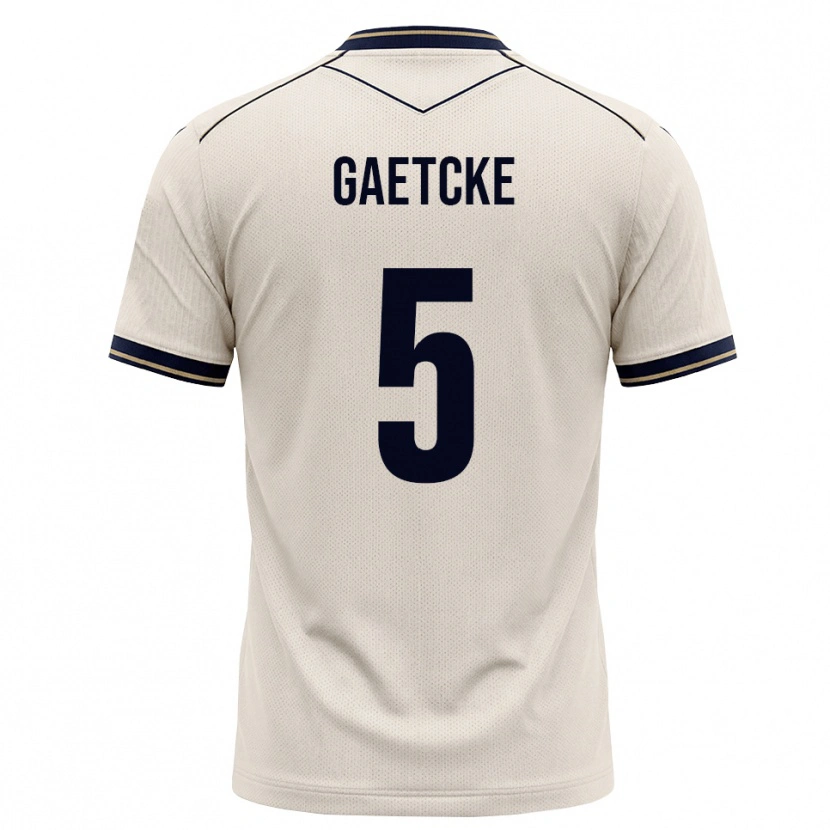 Danxen Kvinder Magnus Gaetcke #5 Off-White Blækblå Udebane Spillertrøjer 2026/27 Trøje T-Shirt