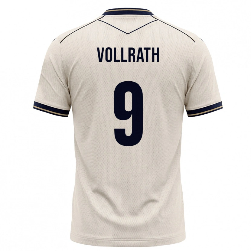 Danxen Kvinder Lucas Vollrath #9 Off-White Blækblå Udebane Spillertrøjer 2026/27 Trøje T-Shirt
