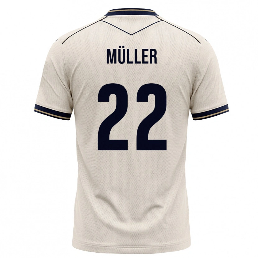 Danxen Kvinder Tim Müller #22 Off-White Blækblå Udebane Spillertrøjer 2026/27 Trøje T-Shirt