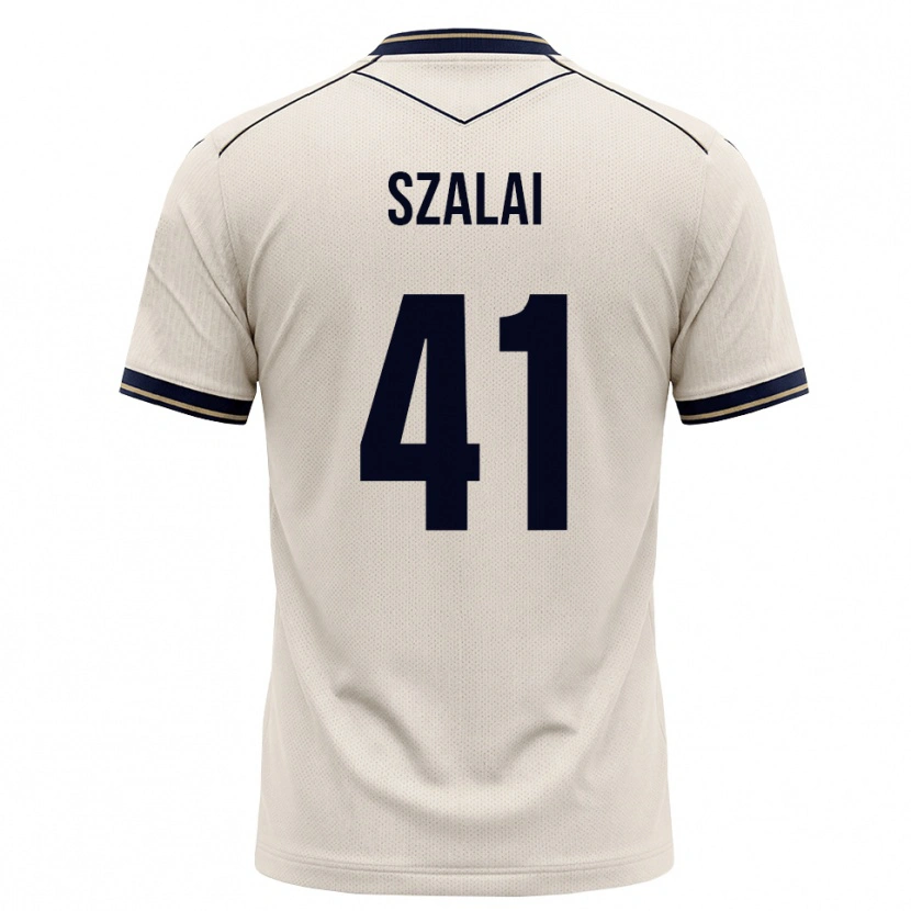 Danxen Kvinder Attila Szalai #41 Off-White Blækblå Udebane Spillertrøjer 2026/27 Trøje T-Shirt