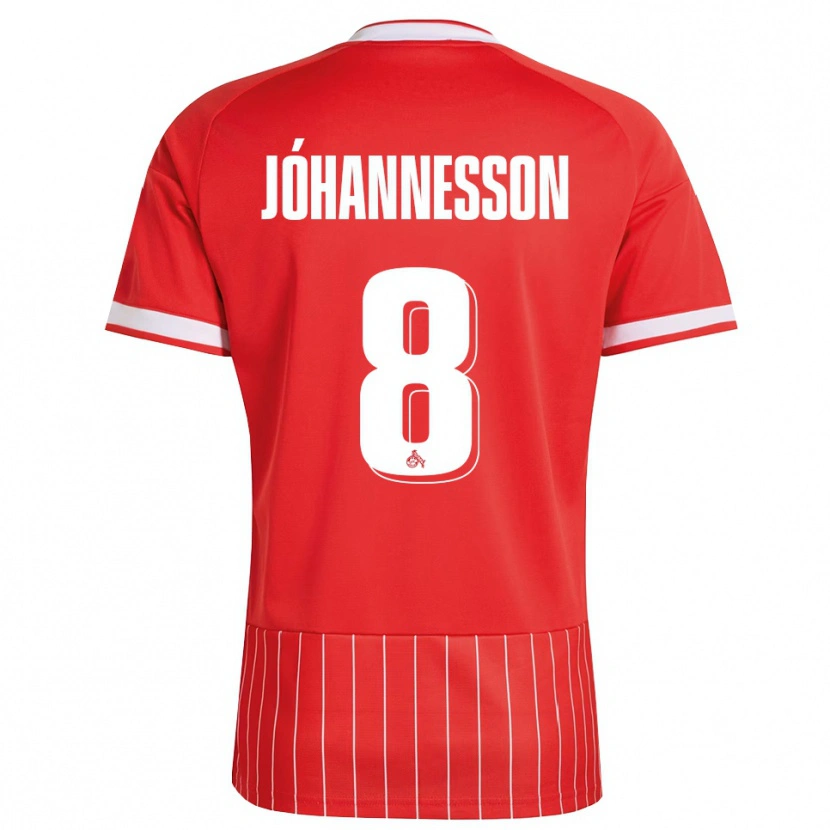 Danxen Kvinder Ísak Jóhannesson #8 Rød Hvid Grøn Udebane Spillertrøjer 2026/27 Trøje T-Shirt