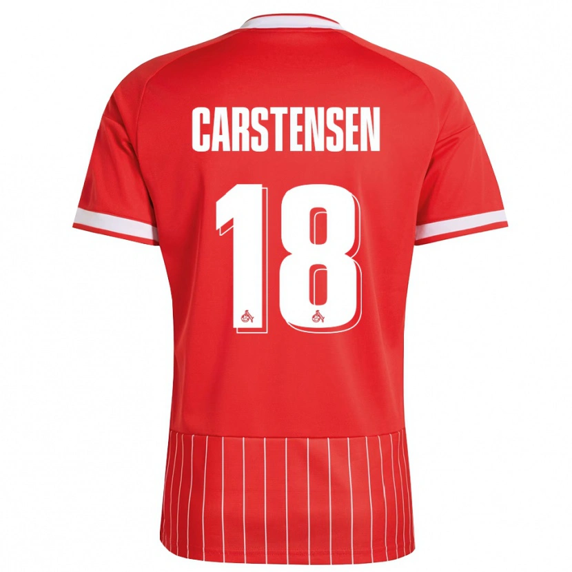 Danxen Kvinder Rasmus Carstensen #18 Rød Hvid Grøn Udebane Spillertrøjer 2026/27 Trøje T-Shirt