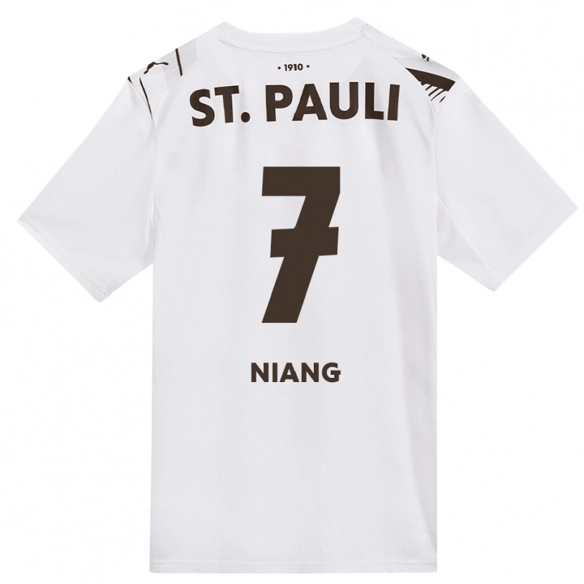 Danxen Kvinder Youssoupha Niang #7 Cafe Hvid Rød Udebane Spillertrøjer 2026/27 Trøje T-Shirt