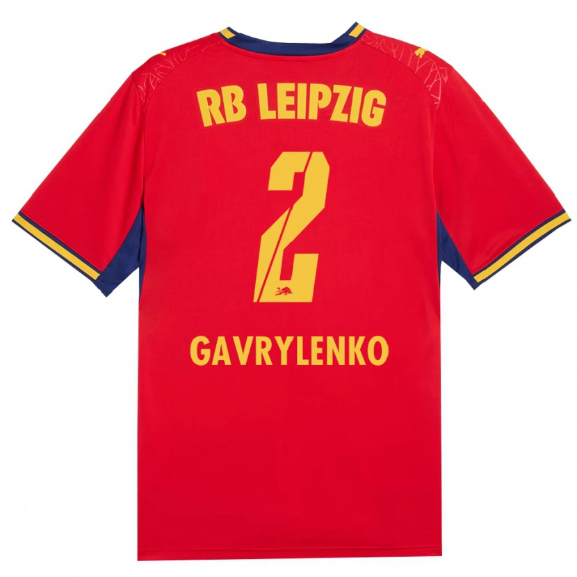 Danxen Kvinder Oleksandr Gavrylenko #2 Rød Gul Kongelig Blå Udebane Spillertrøjer 2026/27 Trøje T-Shirt