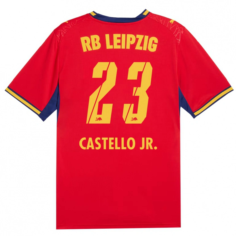Danxen Kvinder Castello Lukeba #23 Rød Gul Kongelig Blå Udebane Spillertrøjer 2026/27 Trøje T-Shirt
