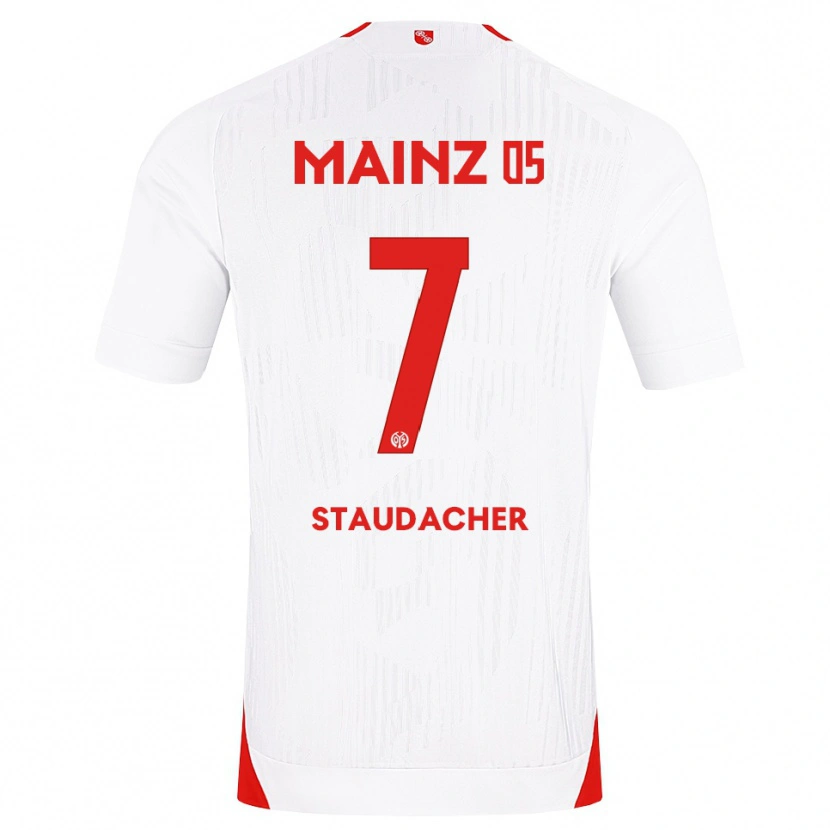Danxen Kvinder Leon Staudacher #7 Hvid Rød Gul Udebane Spillertrøjer 2026/27 Trøje T-Shirt