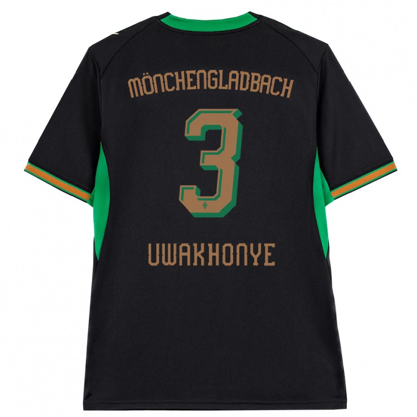 Danxen Kvinder Joshua Uwakhonye #3 Sort Orange Grøn Brun Udebane Spillertrøjer 2026/27 Trøje T-Shirt