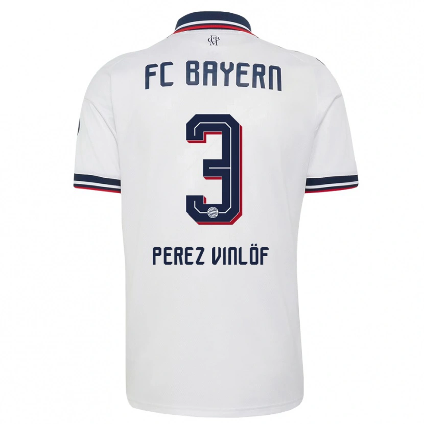 Danxen Kvinder Matteo Perez Vinlöf #3 Hvid Grå Rød Udebane Spillertrøjer 2026/27 Trøje T-Shirt