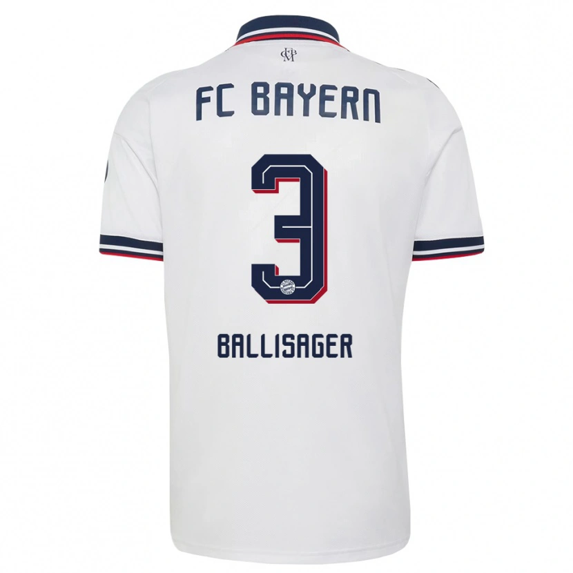 Danxen Kvinder Stine Ballisager #3 Hvid Grå Rød Udebane Spillertrøjer 2026/27 Trøje T-Shirt