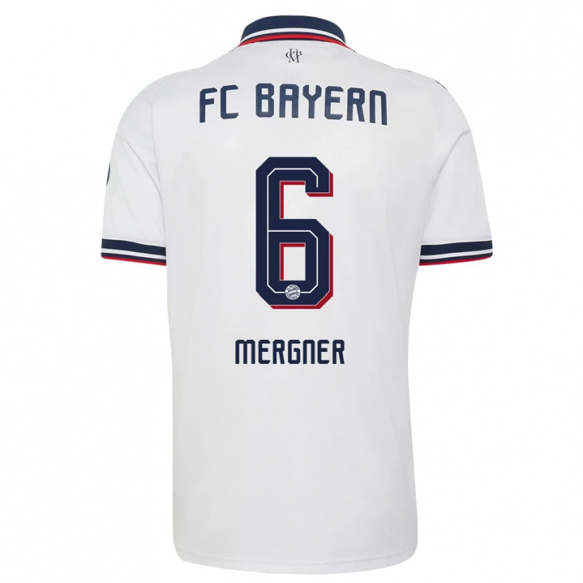 Danxen Kvinder Max Mergner #6 Hvid Grå Rød Udebane Spillertrøjer 2026/27 Trøje T-Shirt