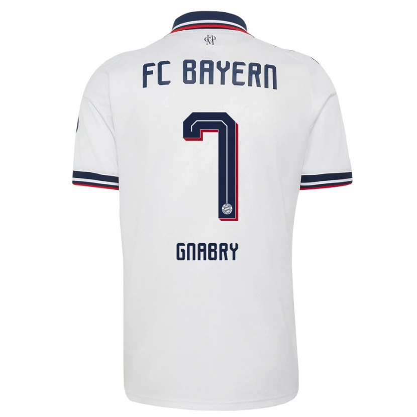 Danxen Kvinder Serge Gnabry #7 Hvid Grå Rød Udebane Spillertrøjer 2026/27 Trøje T-Shirt
