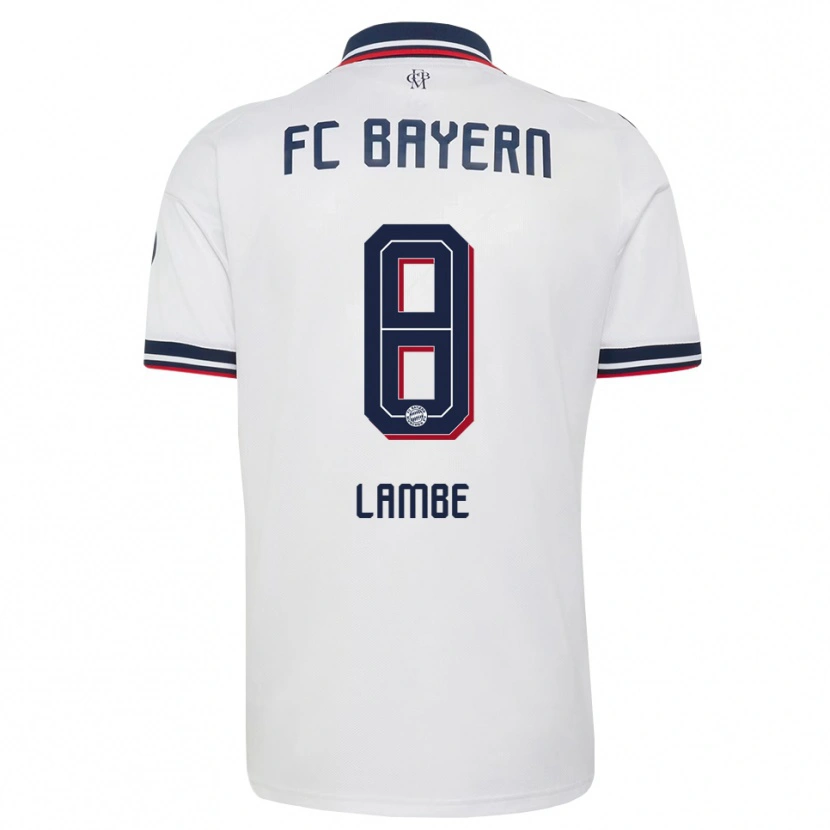 Danxen Kvinder Allen Junior Lambé #8 Hvid Grå Rød Udebane Spillertrøjer 2026/27 Trøje T-Shirt