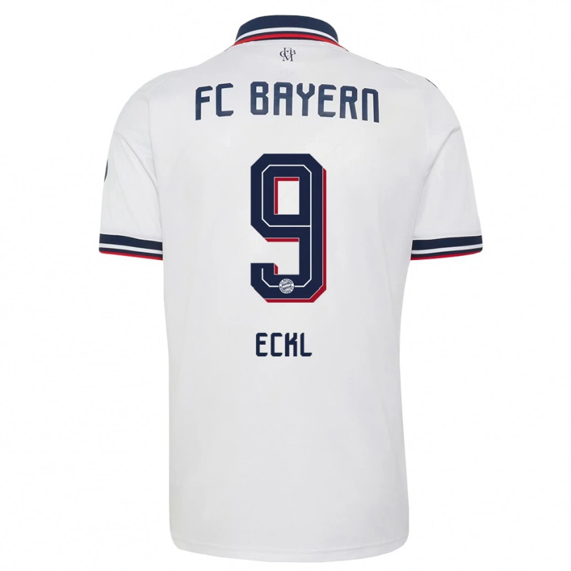 Danxen Kvinder Jason Eckl #9 Hvid Grå Rød Udebane Spillertrøjer 2026/27 Trøje T-Shirt