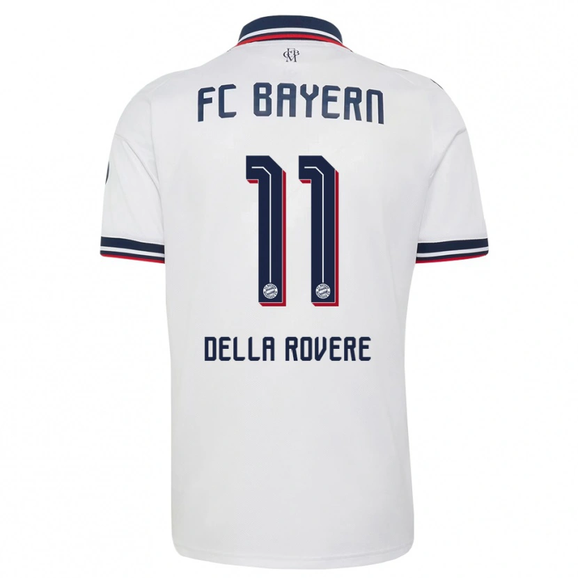 Danxen Kvinder Guido Della Rovere #11 Hvid Grå Rød Udebane Spillertrøjer 2026/27 Trøje T-Shirt