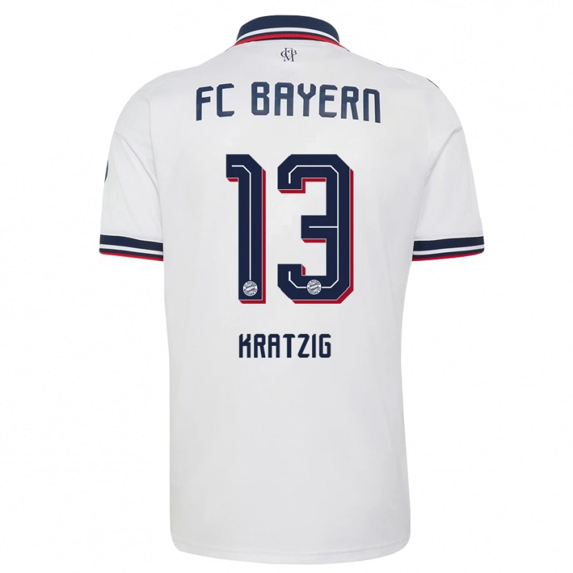 Danxen Kvinder Frans Kratzig #13 Hvid Grå Rød Udebane Spillertrøjer 2026/27 Trøje T-Shirt