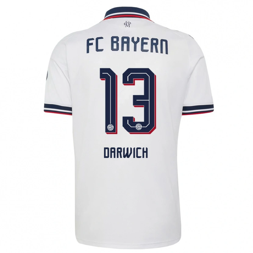 Danxen Kvinder Maher Darwich #13 Hvid Grå Rød Udebane Spillertrøjer 2026/27 Trøje T-Shirt
