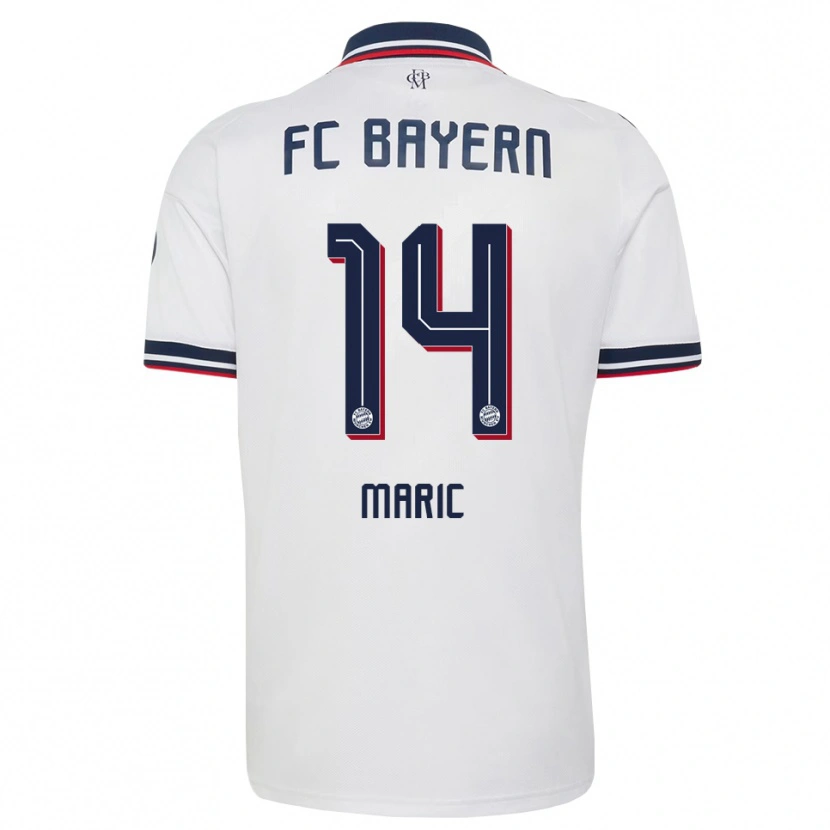 Danxen Kvinder Matteo Maric #14 Hvid Grå Rød Udebane Spillertrøjer 2026/27 Trøje T-Shirt
