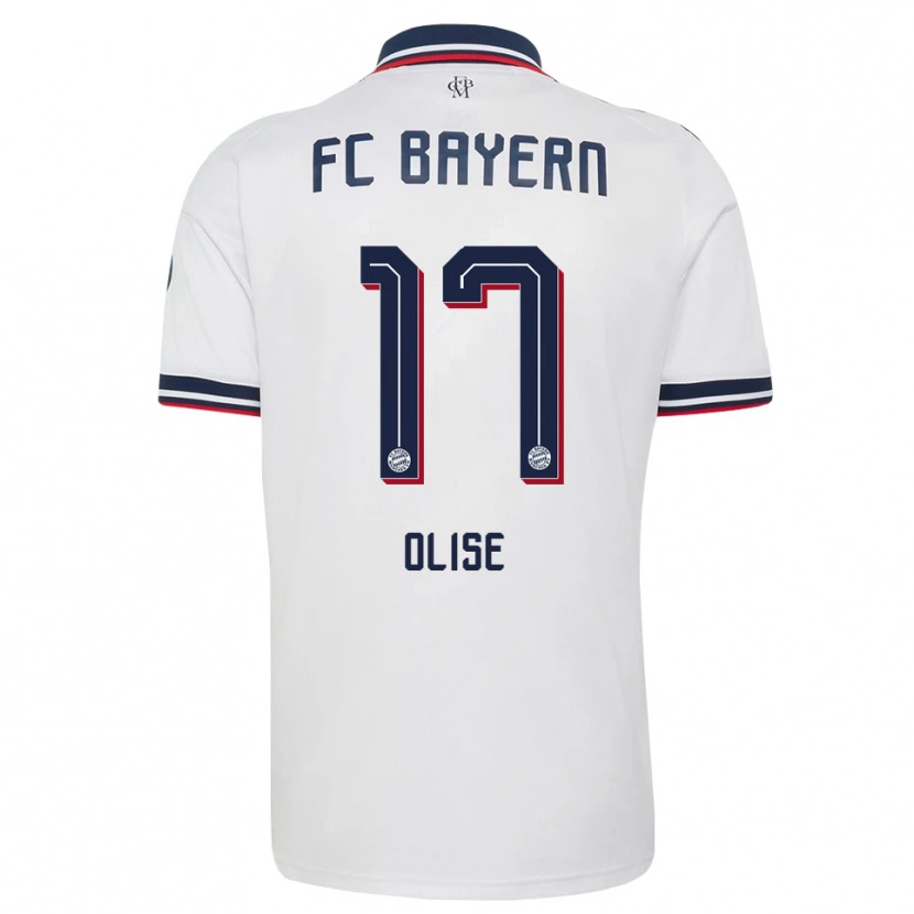 Danxen Kvinder Michael Olise #17 Hvid Grå Rød Udebane Spillertrøjer 2026/27 Trøje T-Shirt