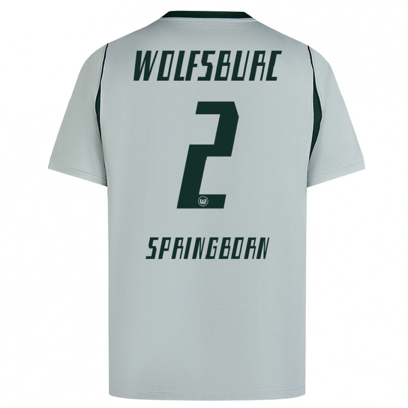 Danxen Kvinder Noah Springborn #2 Grå Grøn Udebane Spillertrøjer 2026/27 Trøje T-Shirt