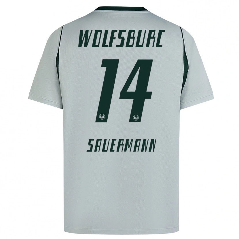 Danxen Kvinder Carlos Sauermann #14 Grå Grøn Udebane Spillertrøjer 2026/27 Trøje T-Shirt