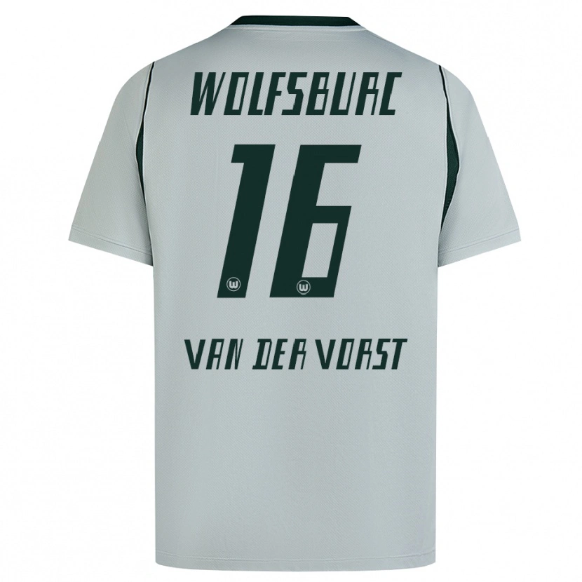 Danxen Kvinder Fynn Van Der Vorst #16 Grå Grøn Udebane Spillertrøjer 2026/27 Trøje T-Shirt