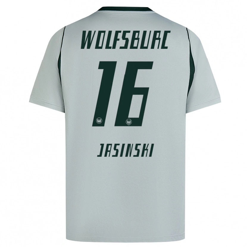 Danxen Kvinder Mateusz Jasinski #16 Grå Grøn Udebane Spillertrøjer 2026/27 Trøje T-Shirt