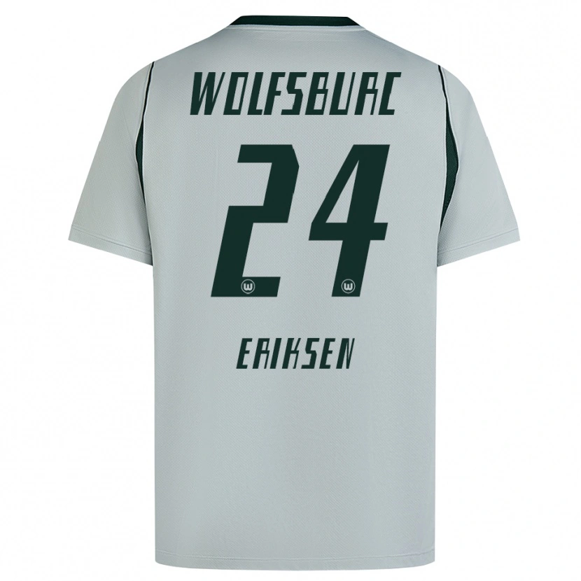 Danxen Kvinder Christian Eriksen #24 Grå Grøn Udebane Spillertrøjer 2026/27 Trøje T-Shirt