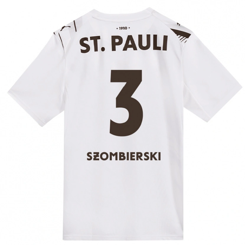 Danxen Kvinder Sebastian Szombierski #3 Cafe Hvid Rød Udebane Spillertrøjer 2026/27 Trøje T-Shirt