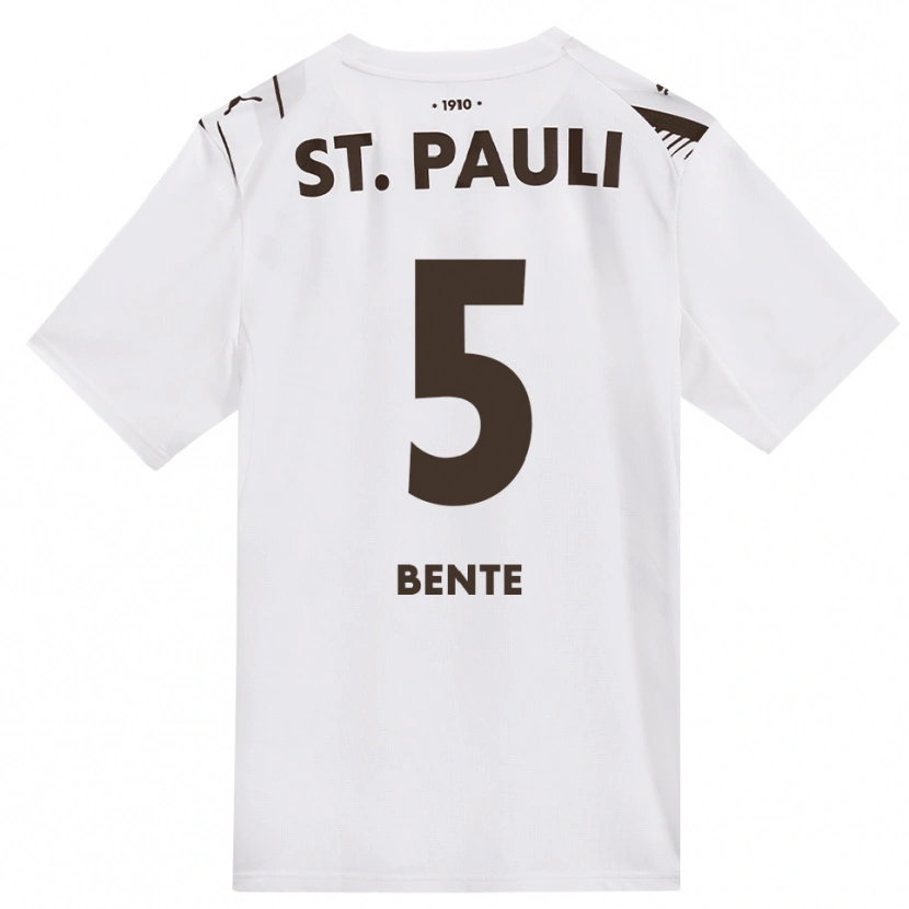 Danxen Kvinder Joris Bente #5 Cafe Hvid Rød Udebane Spillertrøjer 2026/27 Trøje T-Shirt