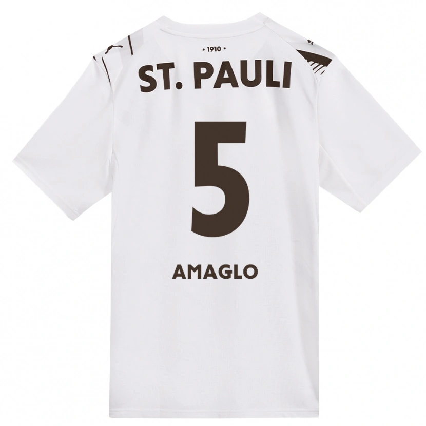 Danxen Kvinder Aron Amaglo #5 Cafe Hvid Rød Udebane Spillertrøjer 2026/27 Trøje T-Shirt