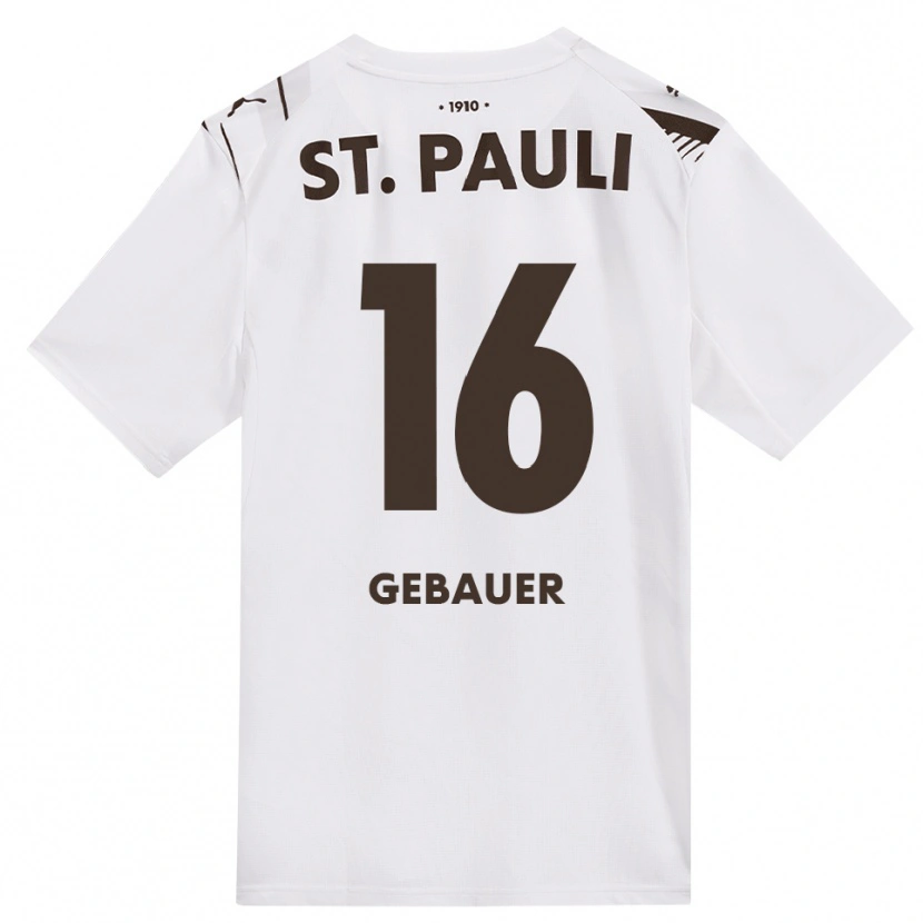 Danxen Kvinder Florian Gebauer #16 Cafe Hvid Rød Udebane Spillertrøjer 2026/27 Trøje T-Shirt