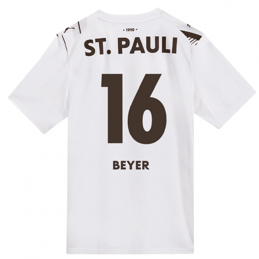 Danxen Kvinder Lasse Beyer #16 Cafe Hvid Rød Udebane Spillertrøjer 2026/27 Trøje T-Shirt