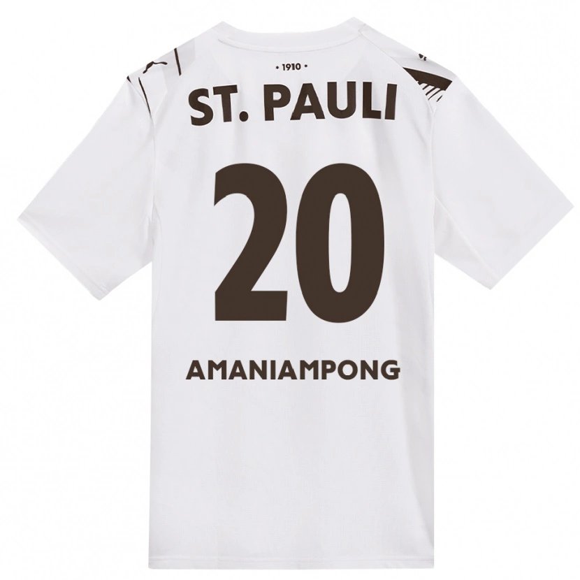 Danxen Kvinder Marces Amaniampong #20 Cafe Hvid Rød Udebane Spillertrøjer 2026/27 Trøje T-Shirt