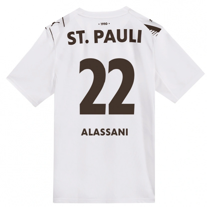 Danxen Kvinder Abdul Alassani #22 Cafe Hvid Rød Udebane Spillertrøjer 2026/27 Trøje T-Shirt