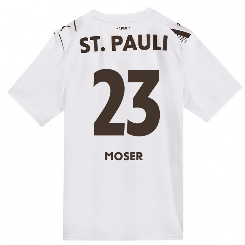 Danxen Kvinder Ammon Moser #23 Cafe Hvid Rød Udebane Spillertrøjer 2026/27 Trøje T-Shirt