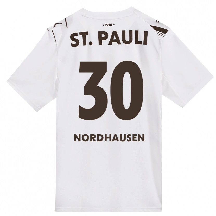 Danxen Kvinder Neele Nordhausen #30 Cafe Hvid Rød Udebane Spillertrøjer 2026/27 Trøje T-Shirt