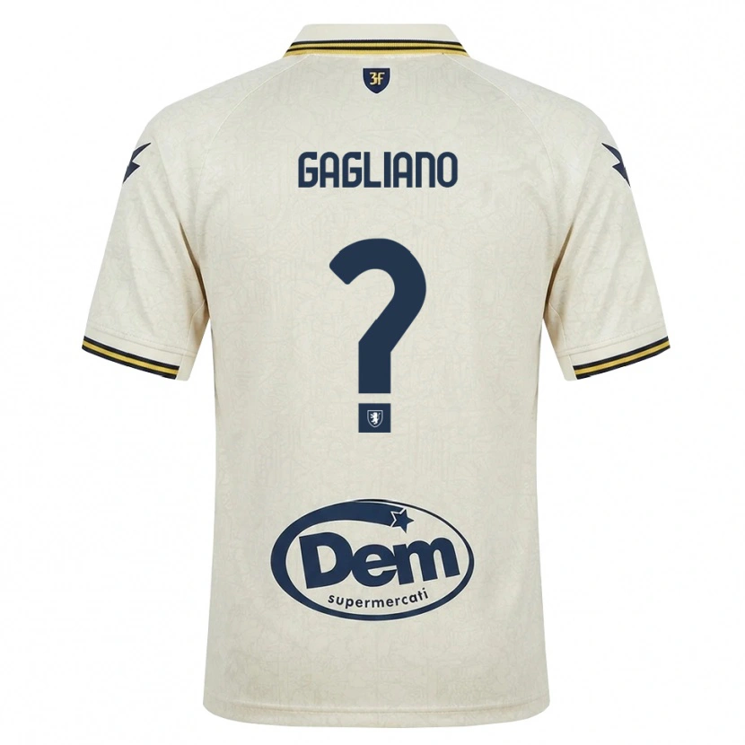 Danxen Kvinder Mattia Gagliano #0 Oldlace Gul Sort Udebane Spillertrøjer 2026/27 Trøje T-Shirt