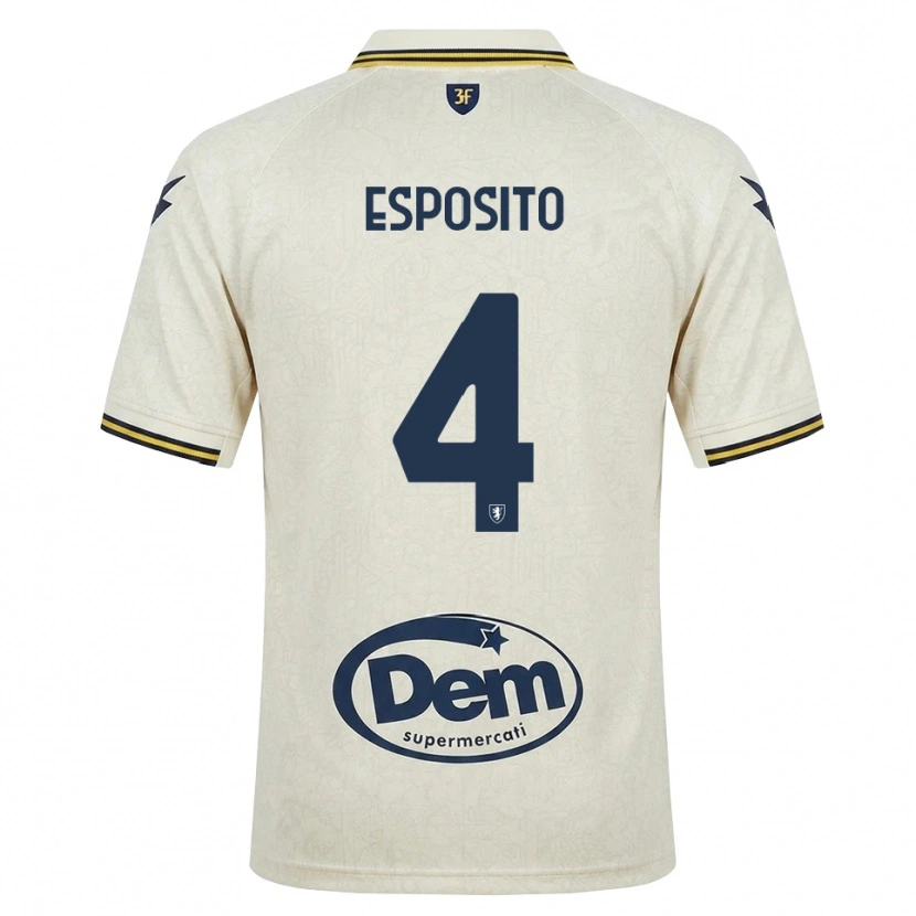 Danxen Kvinder Valerio Esposito #4 Oldlace Gul Sort Udebane Spillertrøjer 2026/27 Trøje T-Shirt