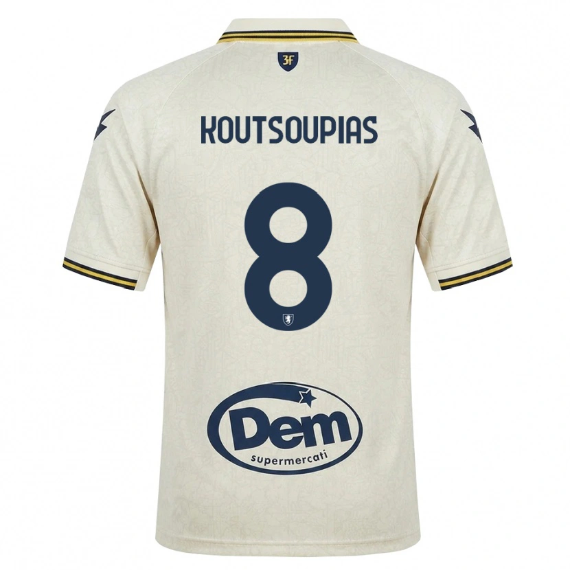 Danxen Kvinder Ilias Koutsoupias #8 Oldlace Gul Sort Udebane Spillertrøjer 2026/27 Trøje T-Shirt
