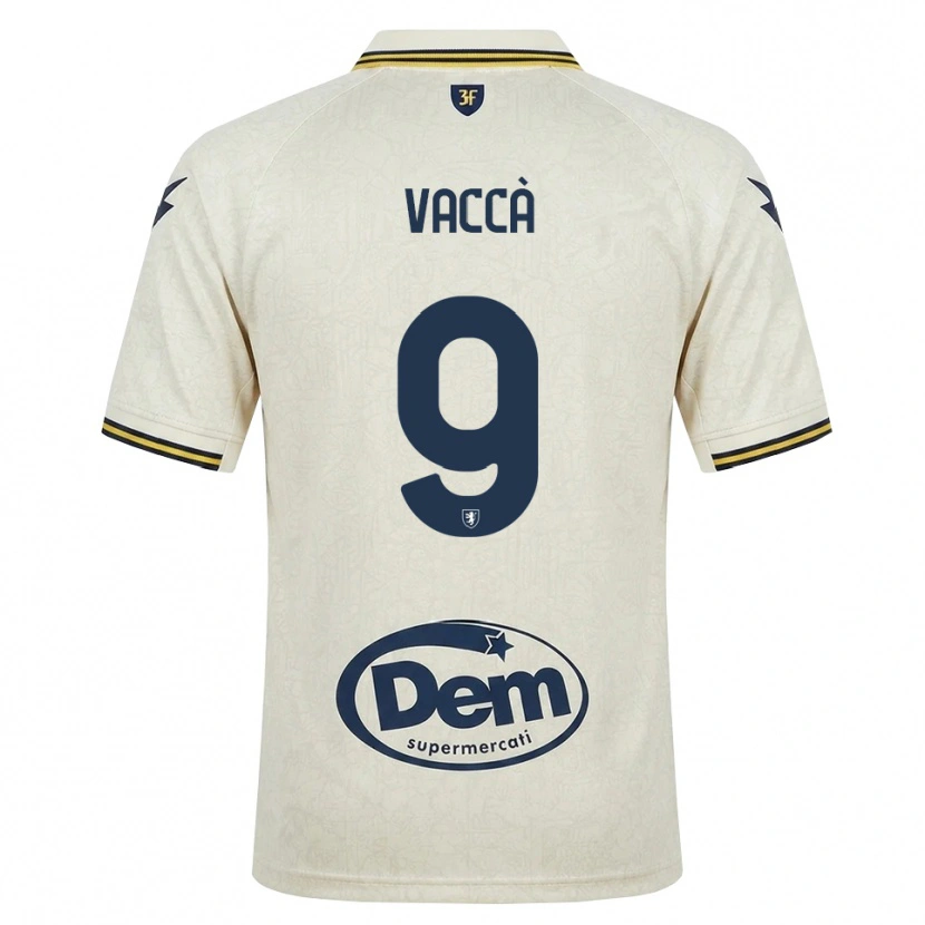Danxen Kvinder Antonio Vaccà #9 Oldlace Gul Sort Udebane Spillertrøjer 2026/27 Trøje T-Shirt