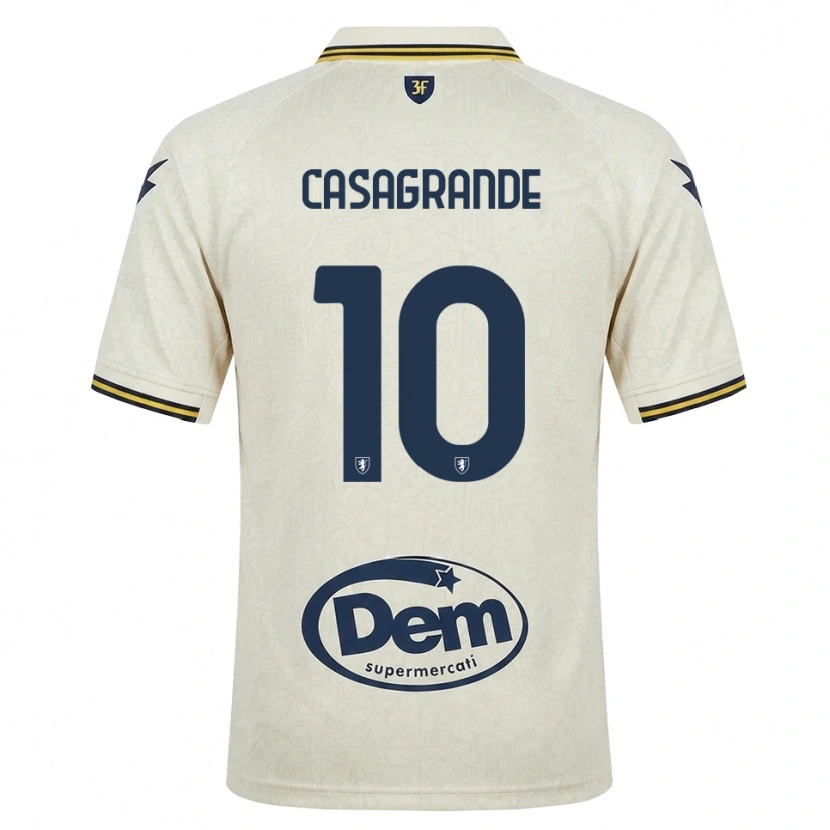 Danxen Kvinder Gianfilippo Casagrande #10 Oldlace Gul Sort Udebane Spillertrøjer 2026/27 Trøje T-Shirt