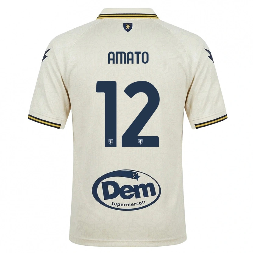 Danxen Kvinder Luca Amato #12 Oldlace Gul Sort Udebane Spillertrøjer 2026/27 Trøje T-Shirt