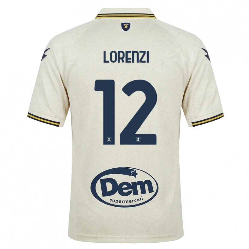 Danxen Kvinder Umberto Lorenzi #12 Oldlace Gul Sort Udebane Spillertrøjer 2026/27 Trøje T-Shirt