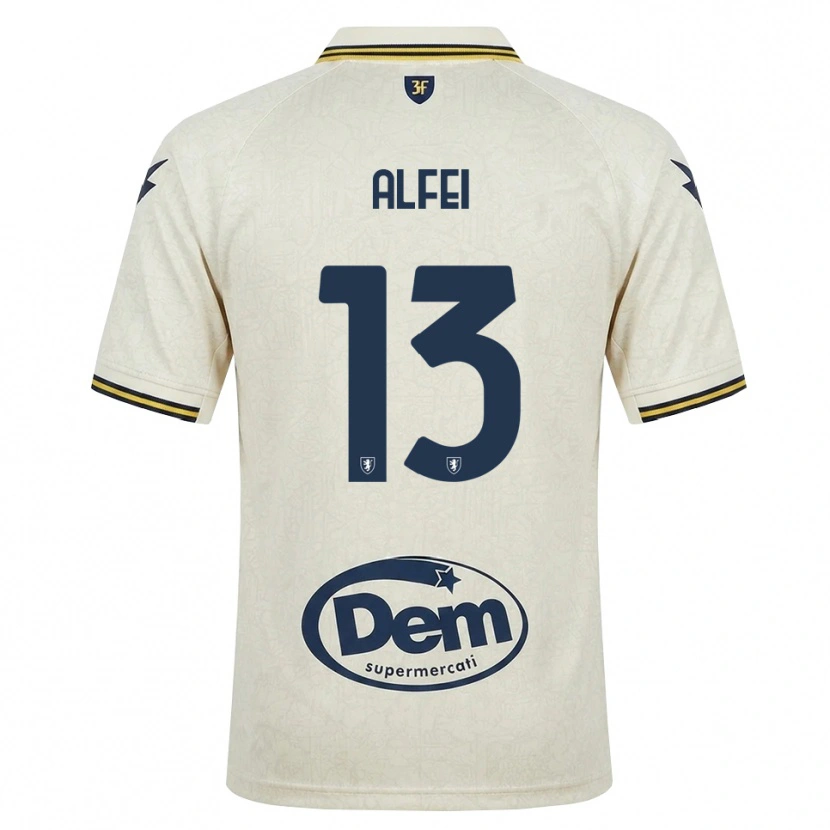 Danxen Kvinder Francesco Alfei #13 Oldlace Gul Sort Udebane Spillertrøjer 2026/27 Trøje T-Shirt