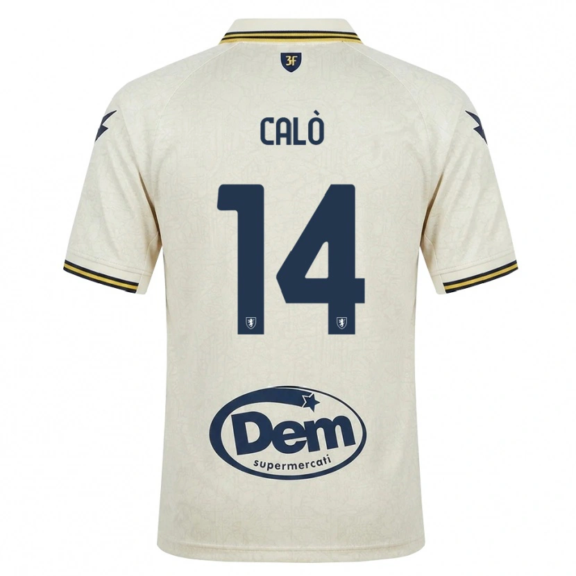 Danxen Kvinder Giacomo Calò #14 Oldlace Gul Sort Udebane Spillertrøjer 2026/27 Trøje T-Shirt
