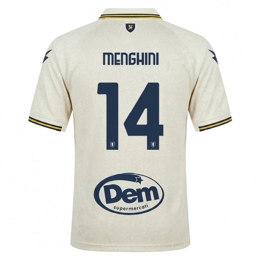 Danxen Kvinder Lorenzo Menghini #14 Oldlace Gul Sort Udebane Spillertrøjer 2026/27 Trøje T-Shirt