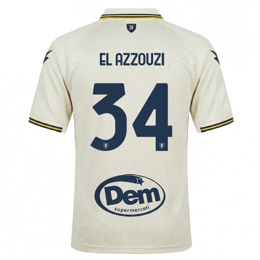 Danxen Kvinder Anouar El Azzouzi #34 Oldlace Gul Sort Udebane Spillertrøjer 2026/27 Trøje T-Shirt