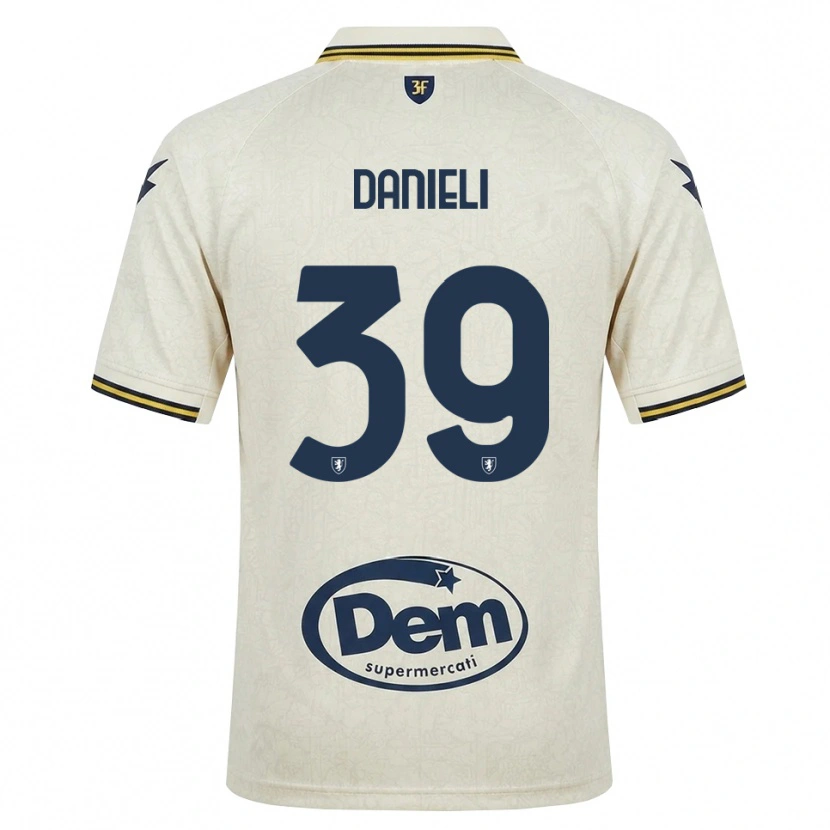 Danxen Kvinder Alessio Danieli #39 Oldlace Gul Sort Udebane Spillertrøjer 2026/27 Trøje T-Shirt
