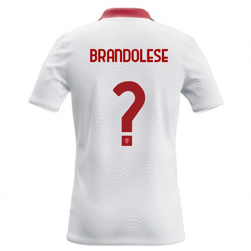 Danxen Kvinder Benedetto Brandolese #0 Hvid Rød Udebane Spillertrøjer 2026/27 Trøje T-Shirt