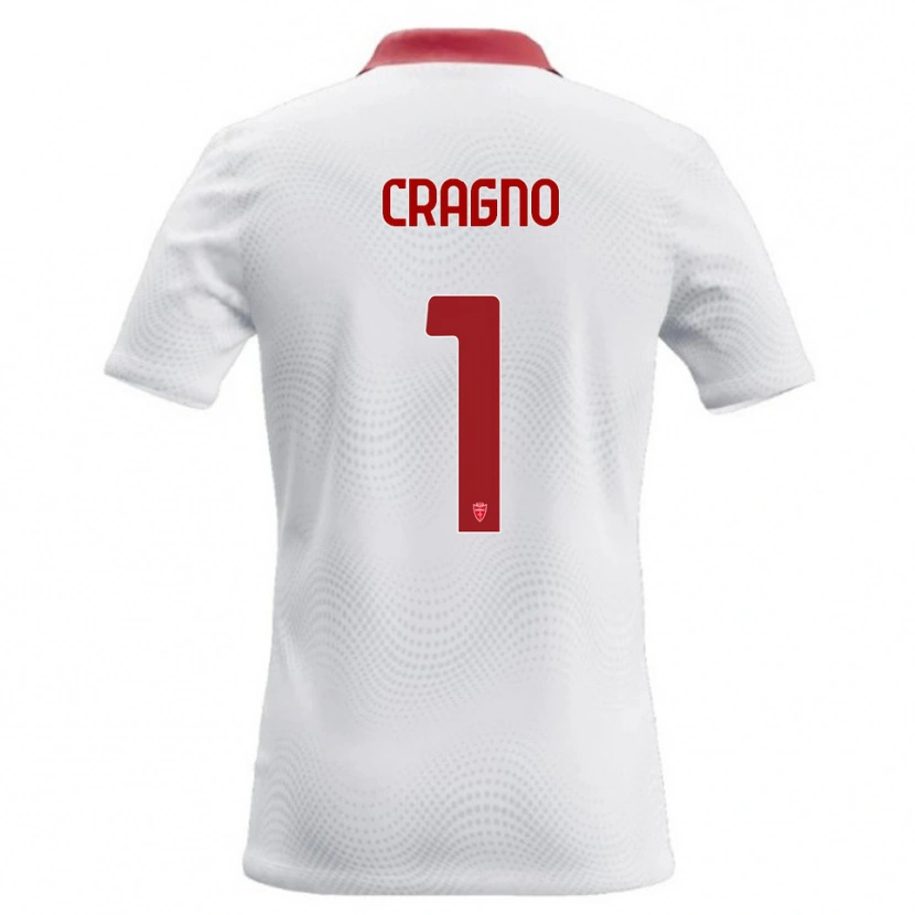 Danxen Kvinder Alessio Cragno #1 Hvid Rød Udebane Spillertrøjer 2026/27 Trøje T-Shirt
